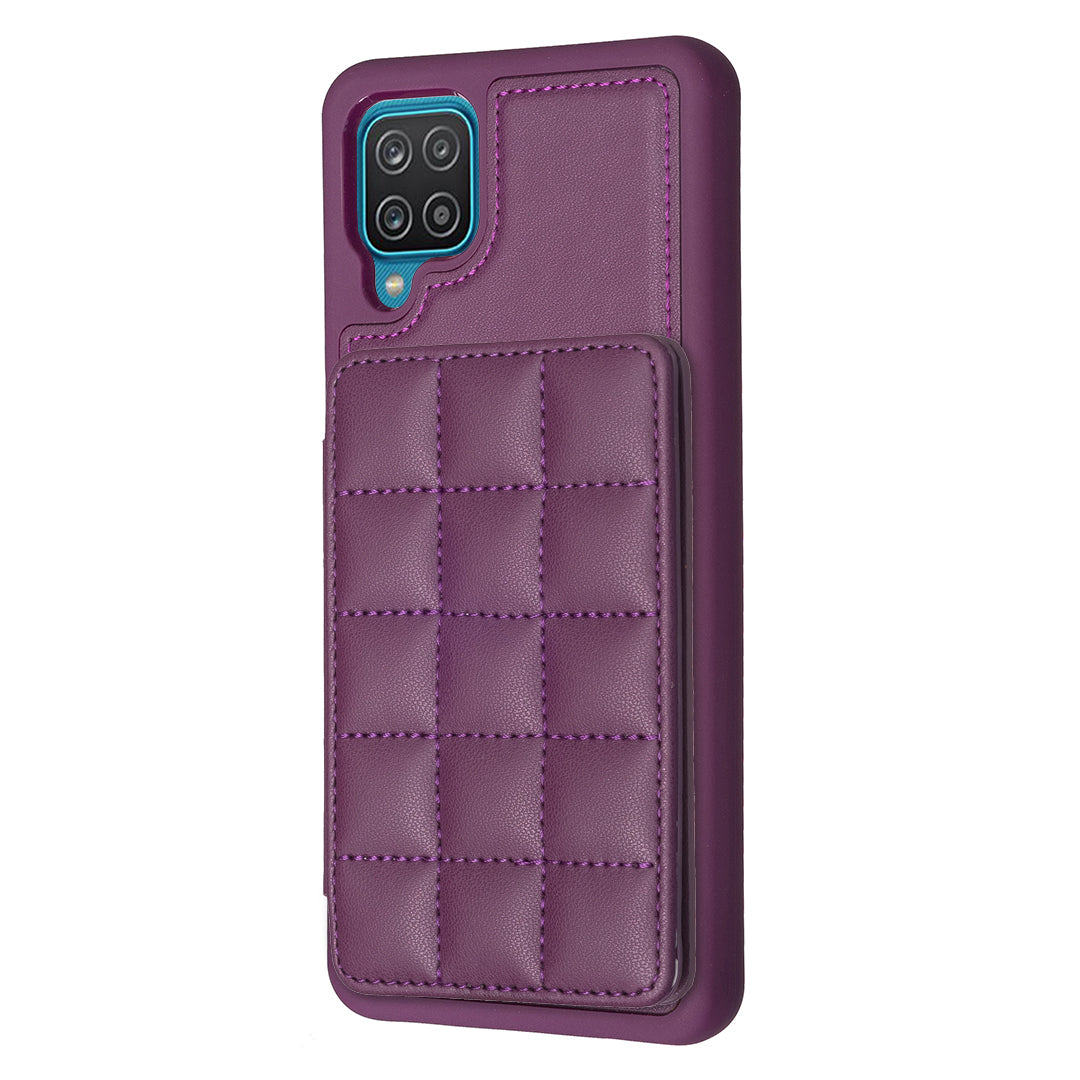 Style-BF24 Leather Coated TPU Case for Samsung Galaxy A12 Kickstand Card Holder Phone Cover Style-BF24 Leather Coated TPU Case for Samsung Galaxy A12 Kickstand Card Holder Phone Cover